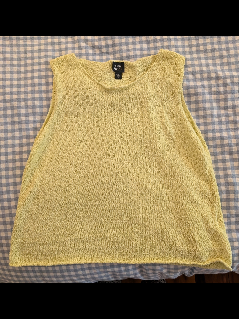 Eileen Fisher Cotton Tape Yarn Sleeveless Knit Tank - Pale Yellow